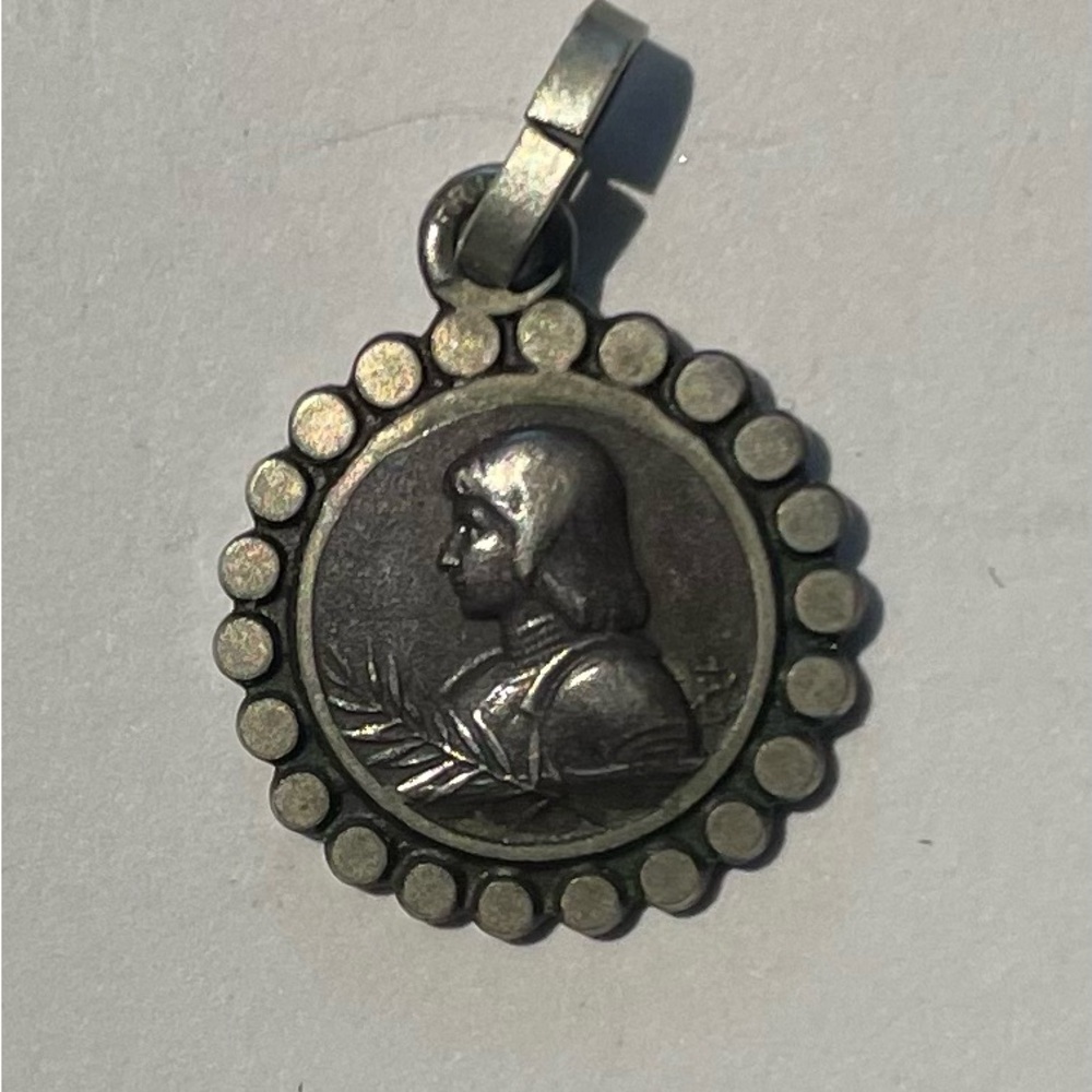 Joan of Arc Vintage Pewter Pendant